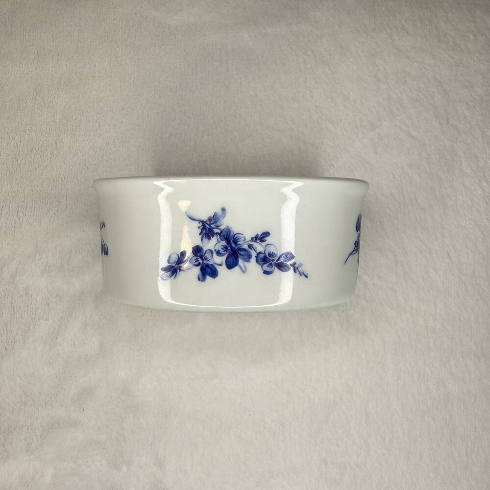 APILCO Floral Print Small Porcelain Dish LaMalle NYC France 4" White Blue